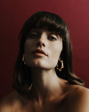 LARGE BAMBÙ HOOP EARRINGS | 1.75"