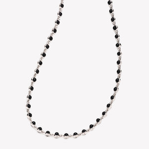 SHORT INLAID DOME NECKLACE - ONYX
