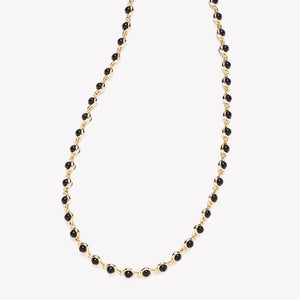 SHORT INLAID DOME NECKLACE - ONYX