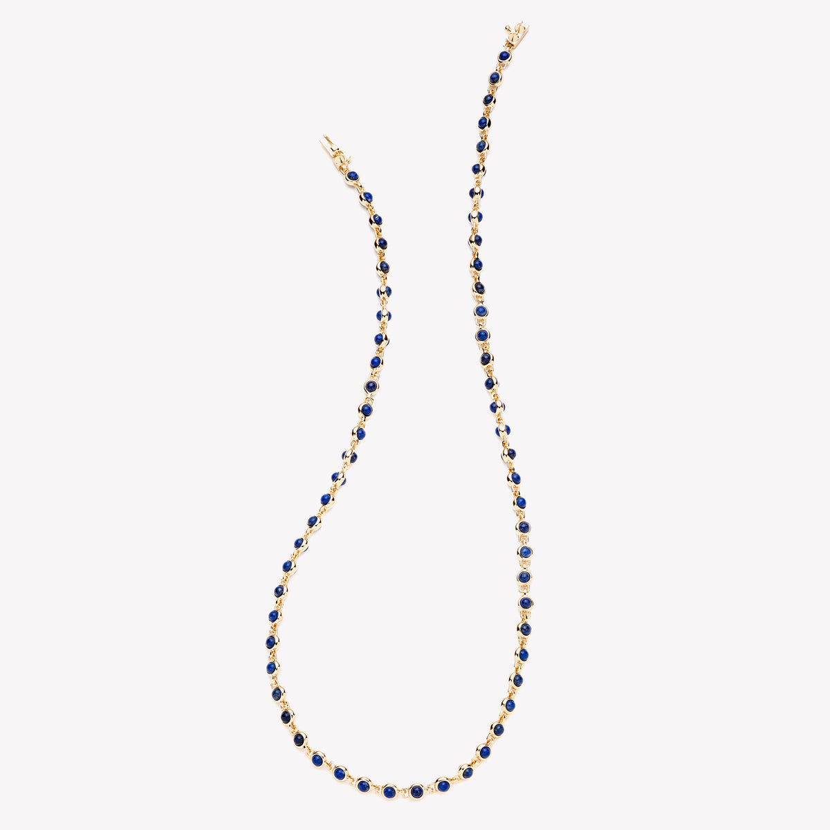 SHORT INLAID DOME NECKLACE - LAPIS LAZULI