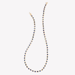 SHORT INLAID DOME NECKLACE - LAPIS LAZULI