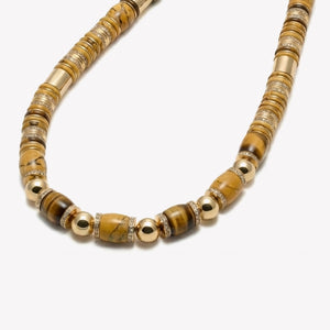 PATCH NECKLACE - TIGER EYE + JASPER