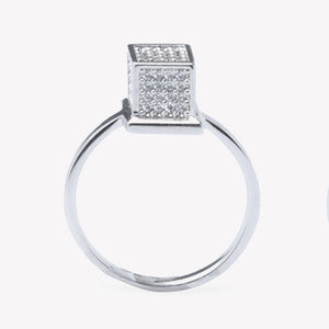 PAVÉ GRADUATED CUBE RING SET