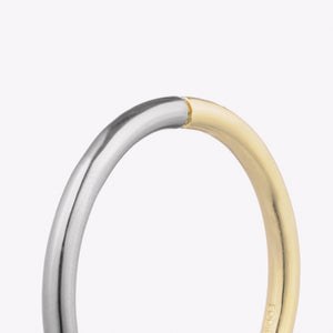 BARBELL HOOP EARRINGS  |  TWO TONE
