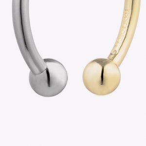 BARBELL HOOP EARRINGS  |  TWO TONE