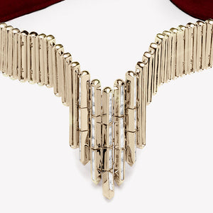 TWILL BAGUETTE COLLAR | RUBY VELVET