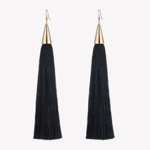 LONG SILK TASSEL EARRING