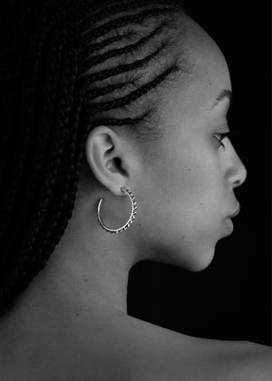 PYRAMID HOOP EARRINGS