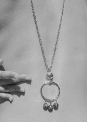 BEADED BARBELL PENDANT - CARNELIAN