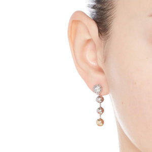 BALL CHAIN DROP EARRINGS | TWO TONE