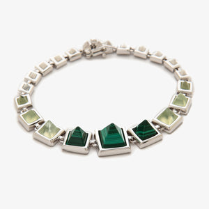 GRADUATED PYRAMID BRACELET - MALACHITE