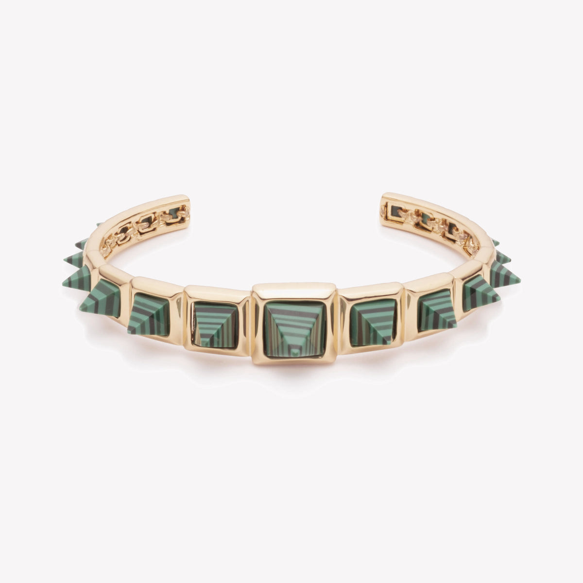 GRADUATED PYRAMID CUFF - MALACHITE