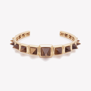 GRADUATED PYRAMID CUFF - TIGER EYE