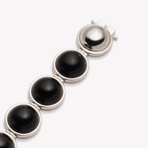 LARGE INLAID DOME BRACELET - ONYX