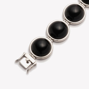 LARGE INLAID DOME BRACELET - ONYX