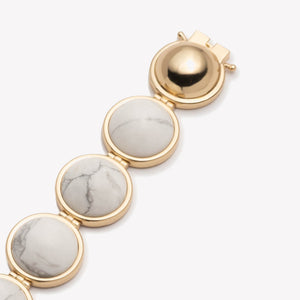 LARGE INLAID DOME BRACELET - HOWLITE