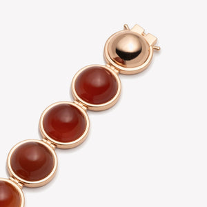 LARGE INLAID DOME BRACELET - CARNELIAN