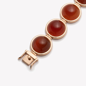 LARGE INLAID DOME BRACELET - CARNELIAN