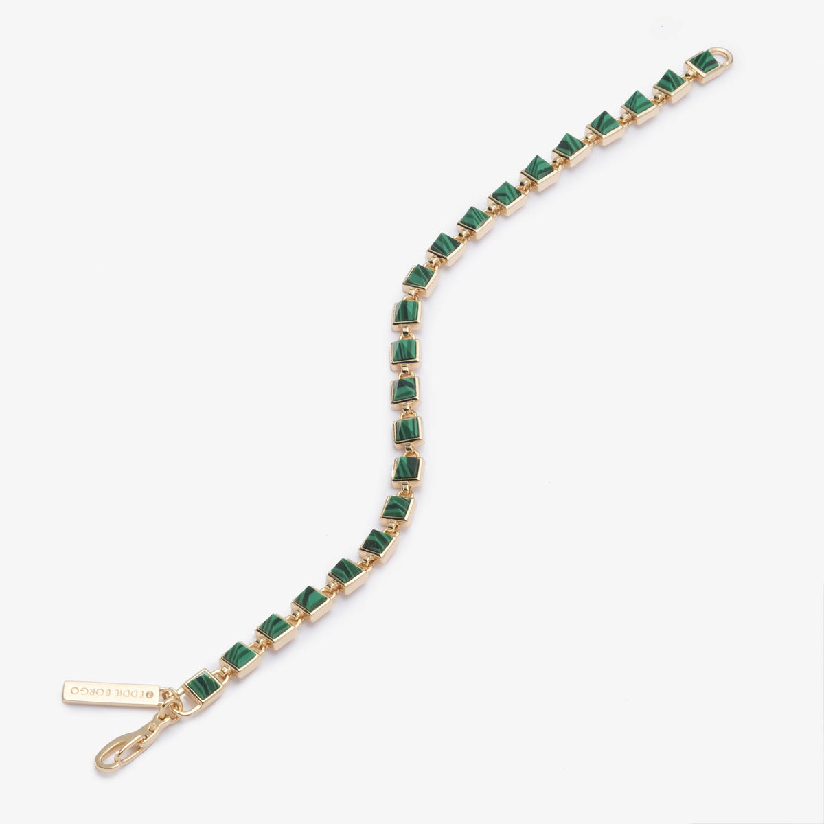 PYRAMID TENNIS BRACELET - MALACHITE