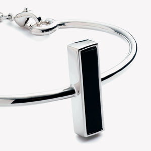 INLAID CROSSBAR CUFF - ONYX