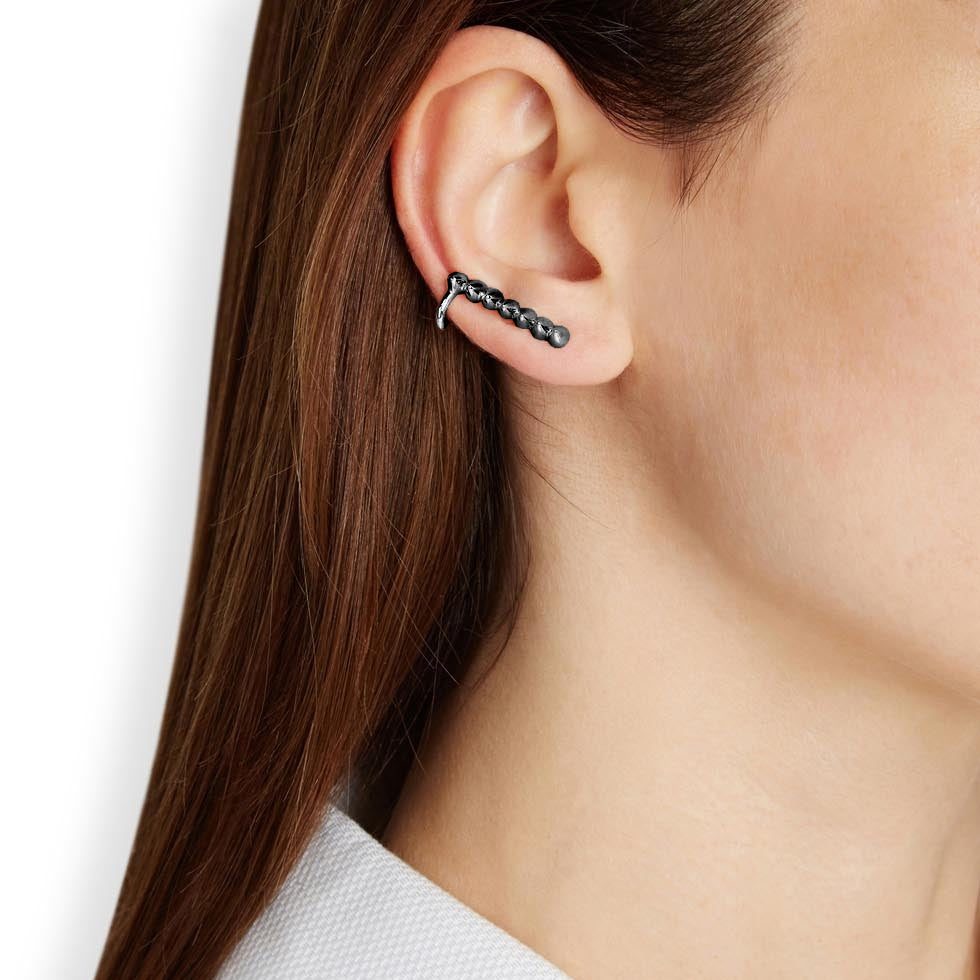 Tiny Pavé Cone Ear Cuff Gunmetal EDDIE