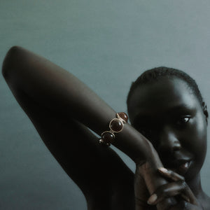 LARGE INLAID DOME BRACELET - CARNELIAN