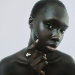 INLAID DOME SIGNET RING - QUARTZ