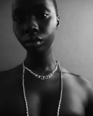 INLAID PYRAMID NECKLACE - ONYX