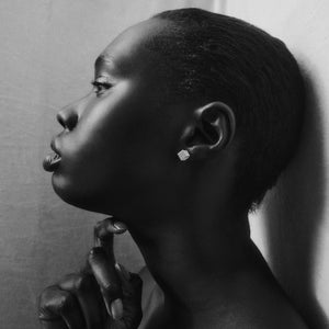 PAVÉ CUBE STUD EARRINGS