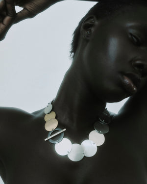 PINNED PAILLETTE CROSSBAR NECKLACE