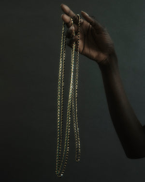 INLAID PYRAMID NECKLACE - MALACHITE