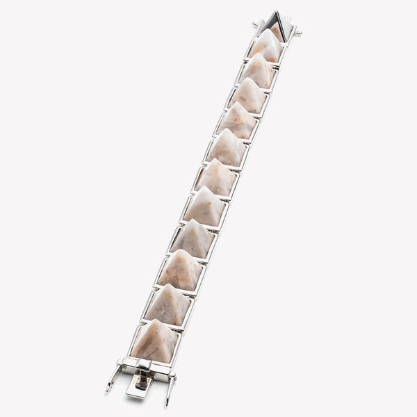 PYRAMID BRACELET - WHITE AGATE