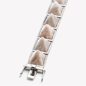 PYRAMID BRACELET - WHITE AGATE