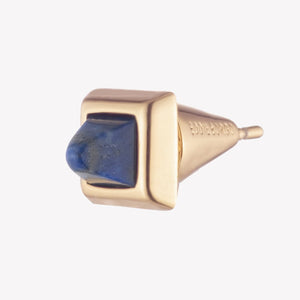 PYRAMID STUD EARRINGS - LAPIS LAZULI