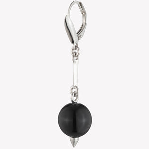 BEADED SPHERE DROP EARRINGS - ONYX