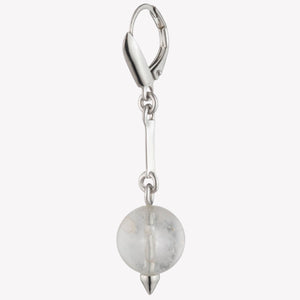 BEADED SPHERE DROP EARRINGS - QUARTZ