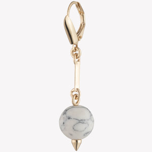 BEADED SPHERE DROP EARRINGS - HOWLITE