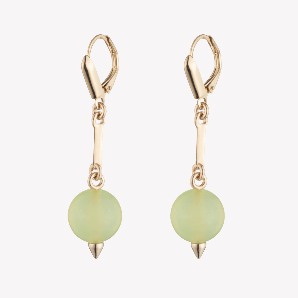 BEADED SPHERE DROP EARRINGS - JADE