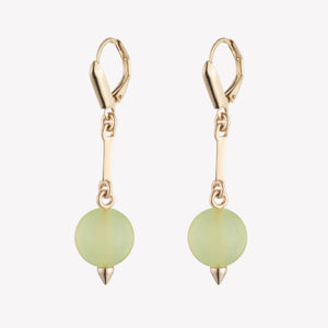 BEADED SPHERE DROP EARRINGS - JADE