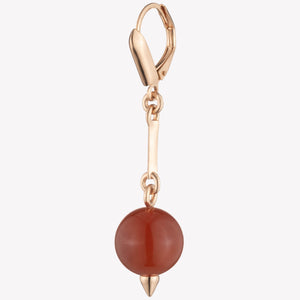BEADED SPHERE DROP EARRINGS - CARNELIAN