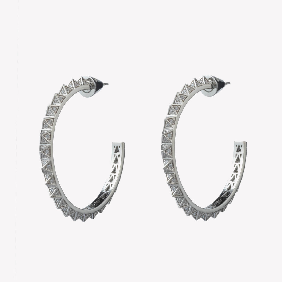 PAVÉ PYRAMID HOOP EARRINGS