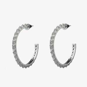 PAVÉ PYRAMID HOOP EARRINGS
