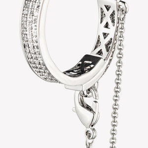 PAVÉ SAFETY CHAIN HOOP EARRINGS