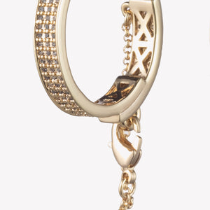 PAVÉ SAFETY CHAIN HOOP EARRINGS