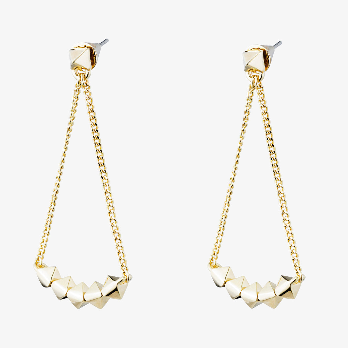 PYRAMID LINK EARRINGS