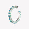 SMALL INLAID CUBE HOOPS - TURQUOISE