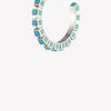 SMALL INLAID CUBE HOOPS - TURQUOISE