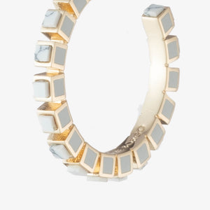 SMALL INLAID CUBE HOOPS - HOWLITE