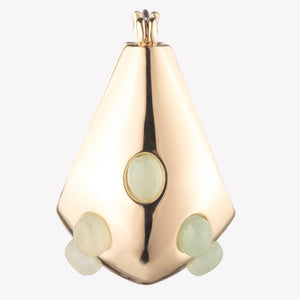 CABOCHON TEARDROP HOOP EARRINGS - JADE