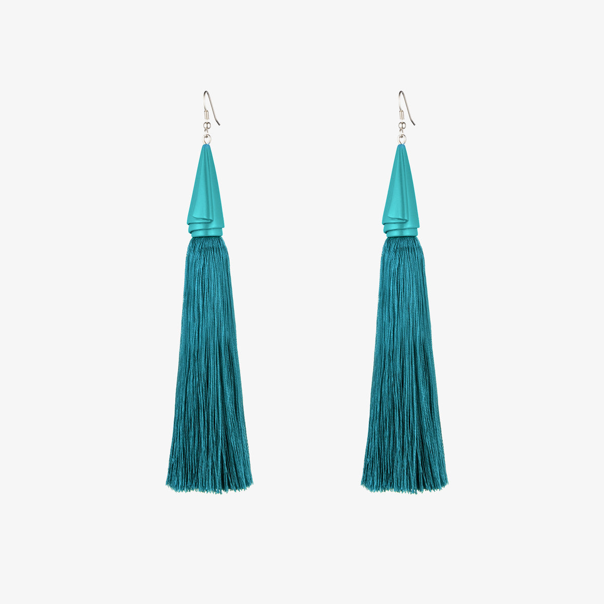 DRAPED SILK TASSEL EARRINGS